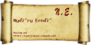 Nyáry Ernő névjegykártya